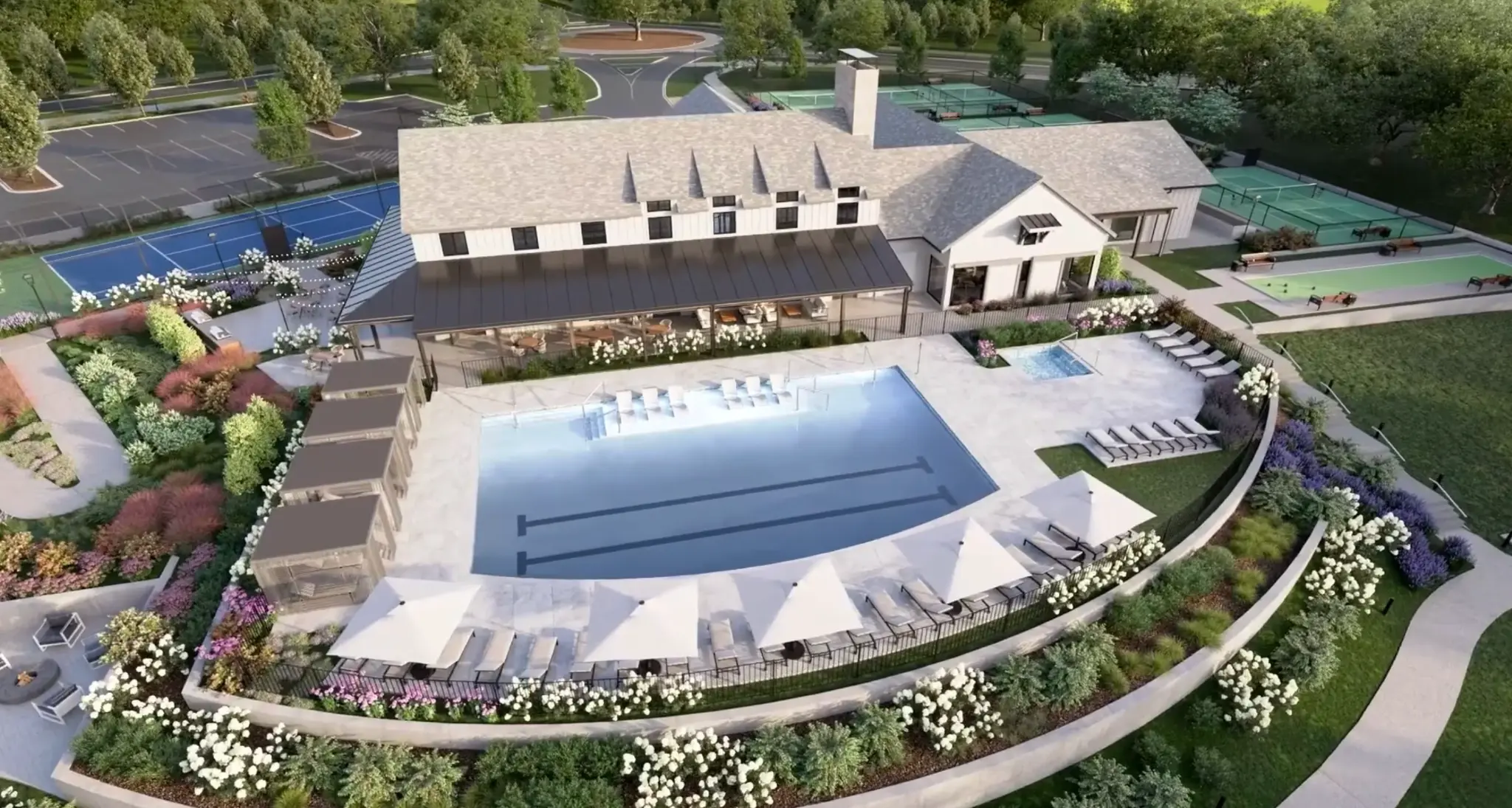 Rendering of the future Amenity Center at Griffith Lakes