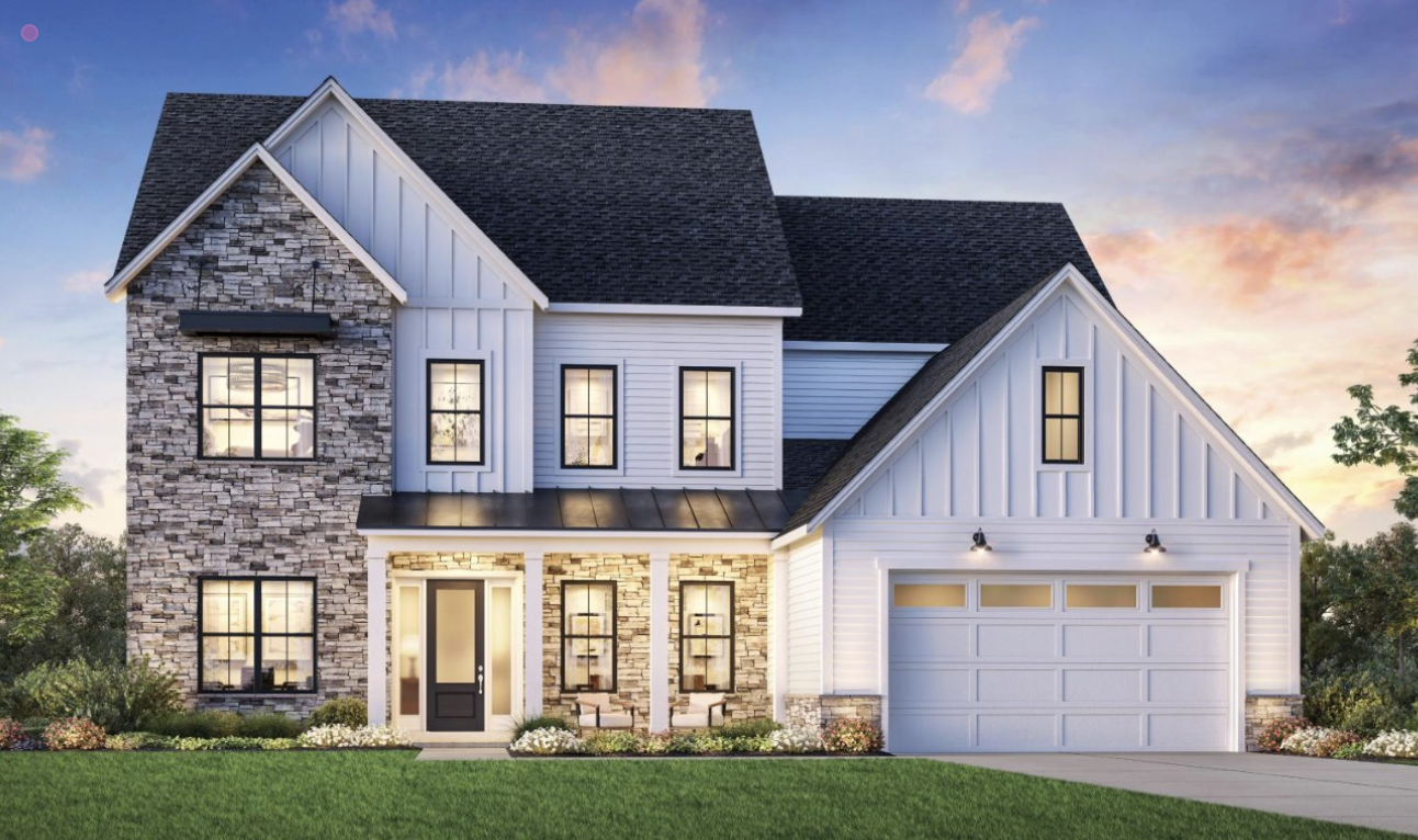 Luxury new construction home exterior in Charlotte NC