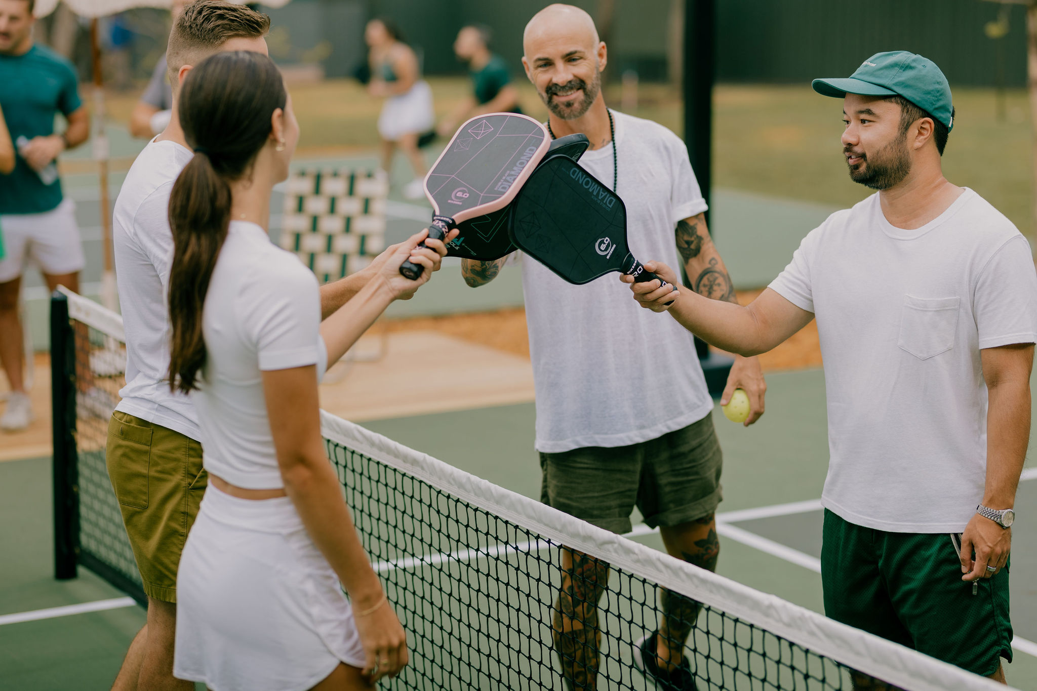 Residents enjoying a game of pickleball at Griffith Lakes
